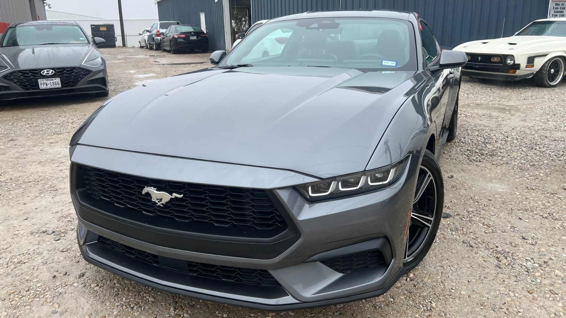 A close-up of a repaired and polished headlight.