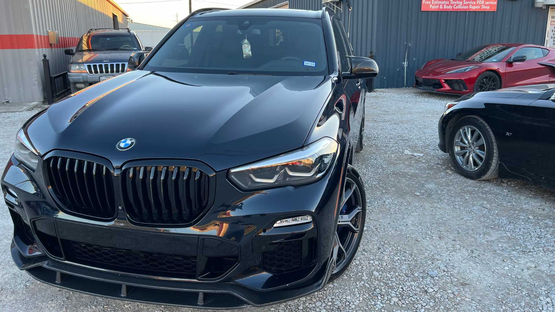 Flawless blue paint restoration on a classic Shelby Cobra at our Garland body shop.